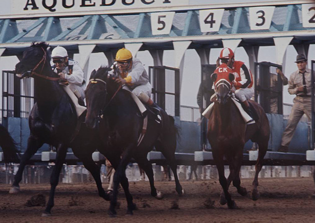 Kelso breaking from the gate in the 1963 Woodward Stakes at Aqueduct
